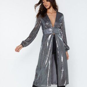 NASTY GAL Sequin You Shall Find Longline TOP/DRESS